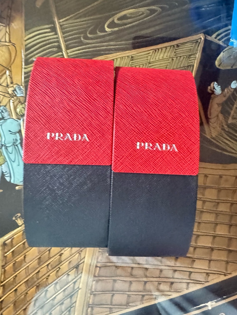 Prada Men’s Red and Black Dress Socks